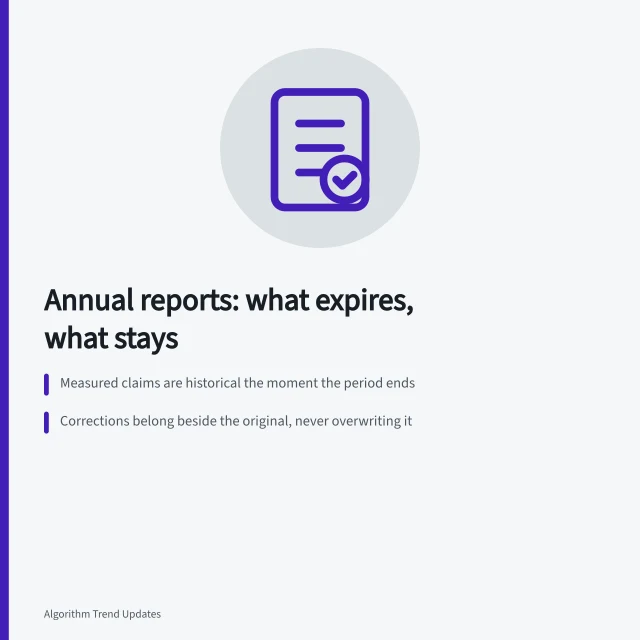 Card summarizing claim expiry rates and correction practice in annual trend reports. Annual trend reports: the parts worth your attention