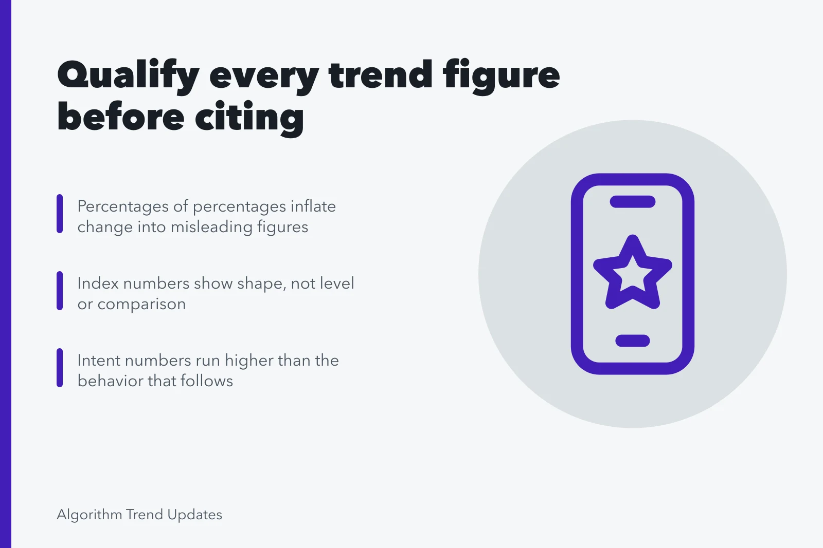 Card on qualifying annual trend report statistics and spotting misleading figures. Reading annual trend reports statistics without fooling yourself